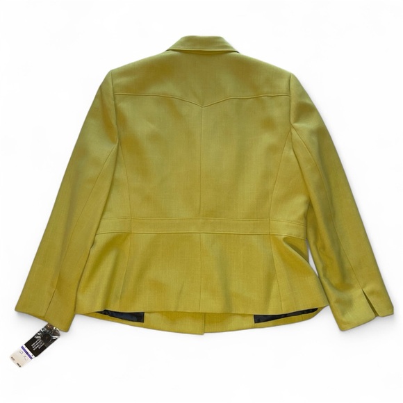 Kasper Women's Citrine Yellow Blazer with Black Buttons - Picture 2 of 7